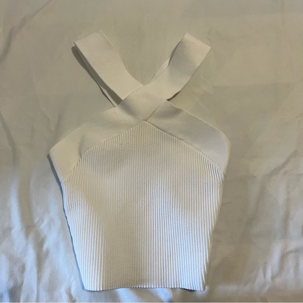 Babaton criss cross sculpt knit tank